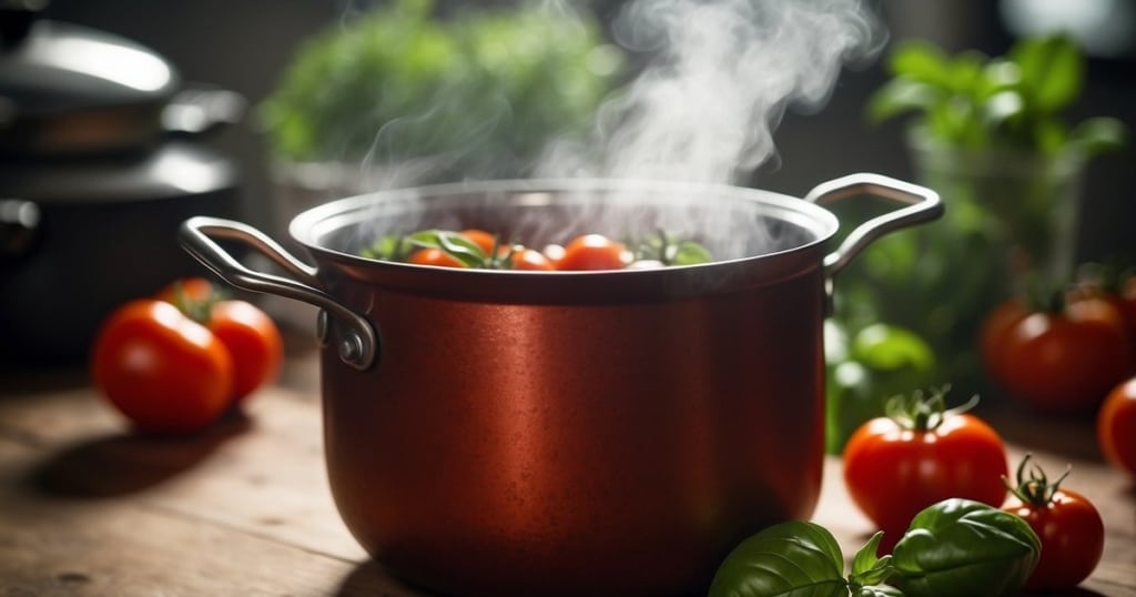 Preparación de la Base de Tomate y Albahaca
