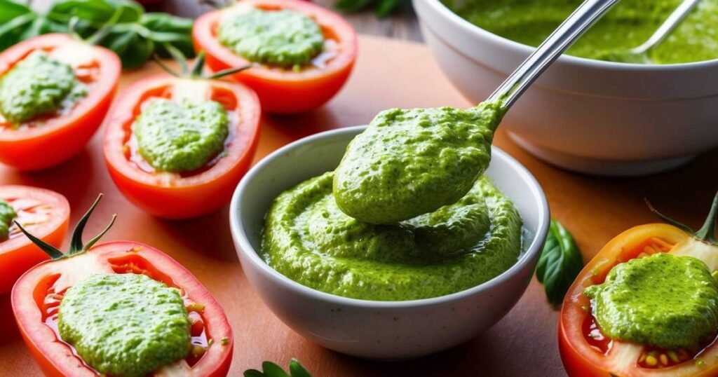 Preparación del Relleno Cremoso de Pesto