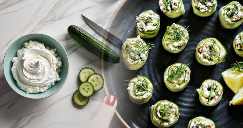 Whipped Feta and Cucumber Rolls Recipe: A Refreshing Appetiser Choice